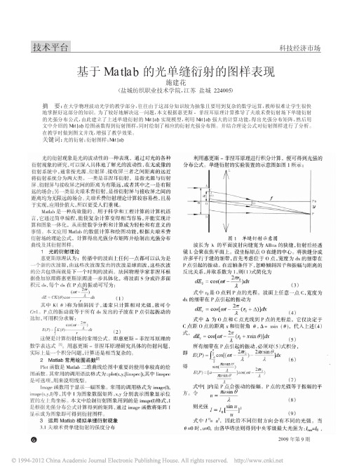 基于Matlab的光单缝衍射的图样表现