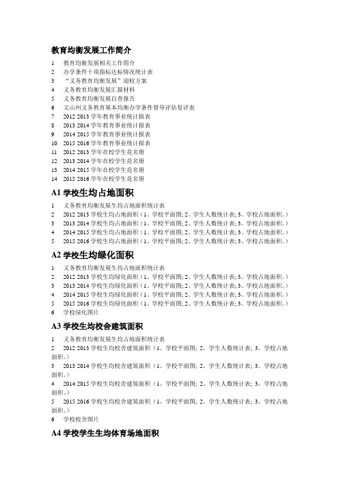 教育均衡发展档案目录集