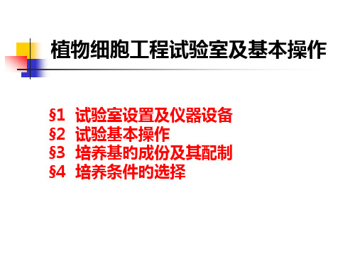 植物组织培养技术PPT讲座