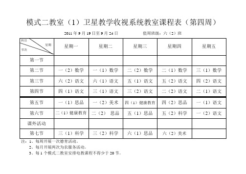 模式教室课程表