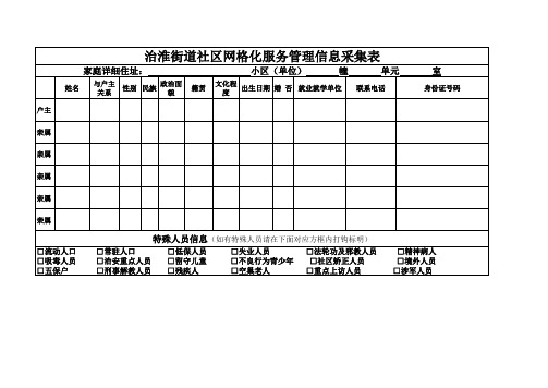 社区网格化管理信息采集表