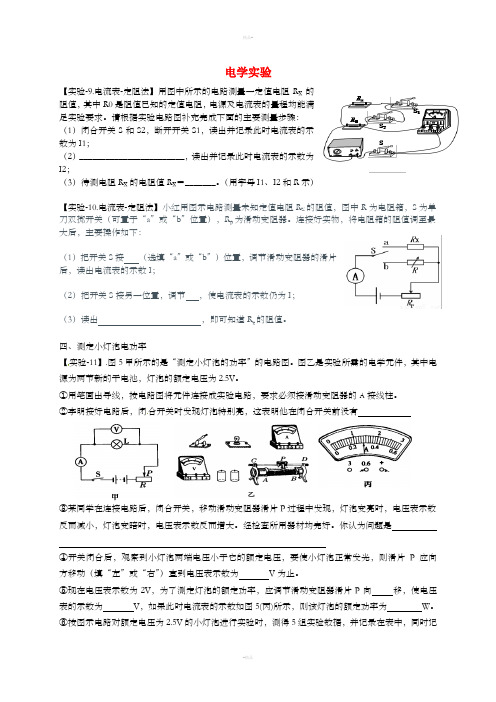 广东省深圳市中考物理专题复习 电学实验练习二