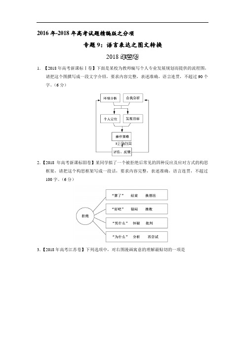 备考2019届高考语文三年真题(2016-2018)分项版解析：专题09  语言表达之图文转换(原卷版)