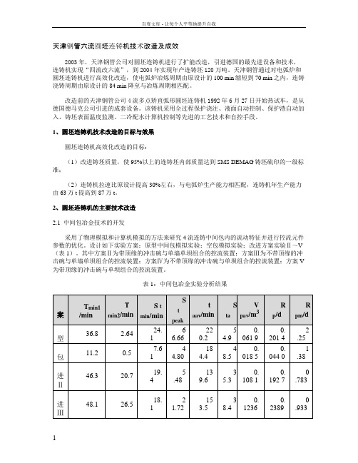 天津钢管六流圆坯连铸机技术改造及成效