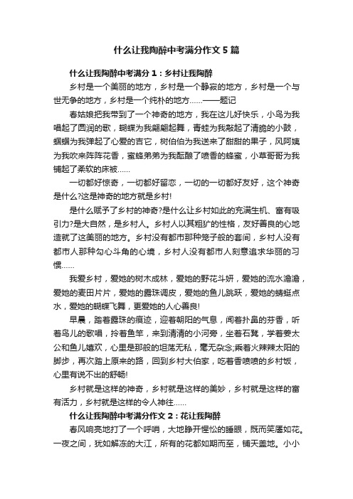 什么让我陶醉中考满分作文5篇