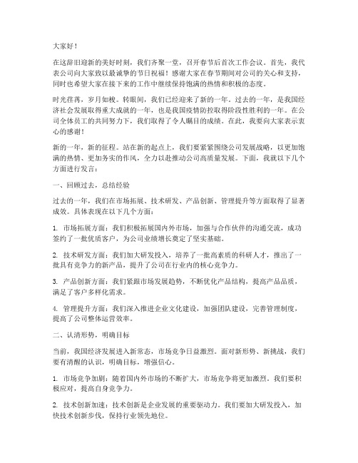 春节后会议领导发言稿