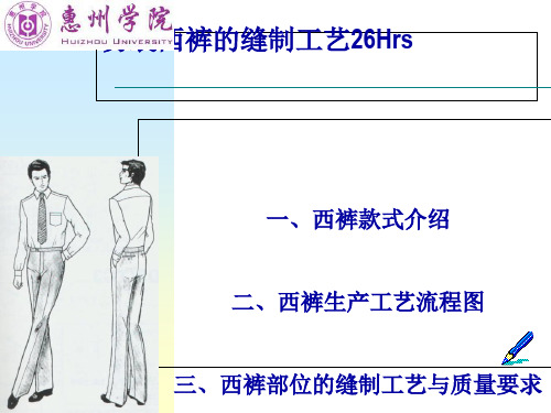 男装西裤的缝制工艺技术(ppt 44页)