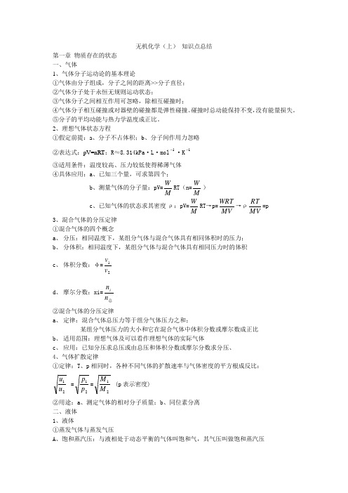 无机化学 知识点总结