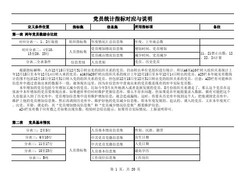 党员统计指标对应与说明