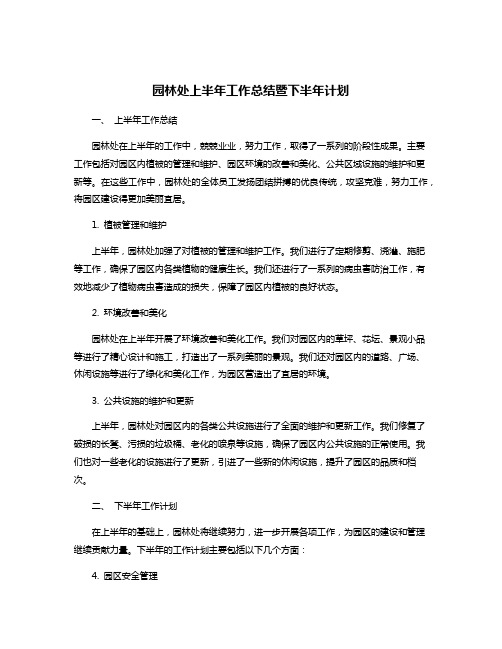 园林处上半年工作总结暨下半年计划