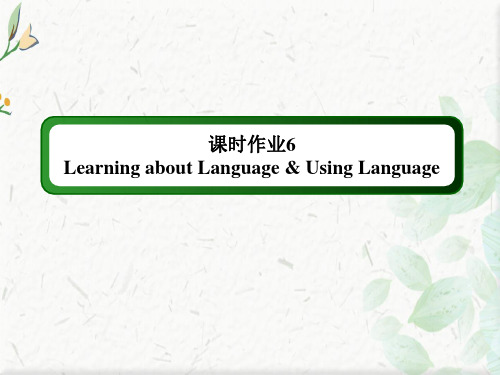 英语人教版必修3课件：课时作业 Unit 2 Learning about Lan