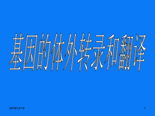 分子生物学：基因的体外转录和翻译ppt课件