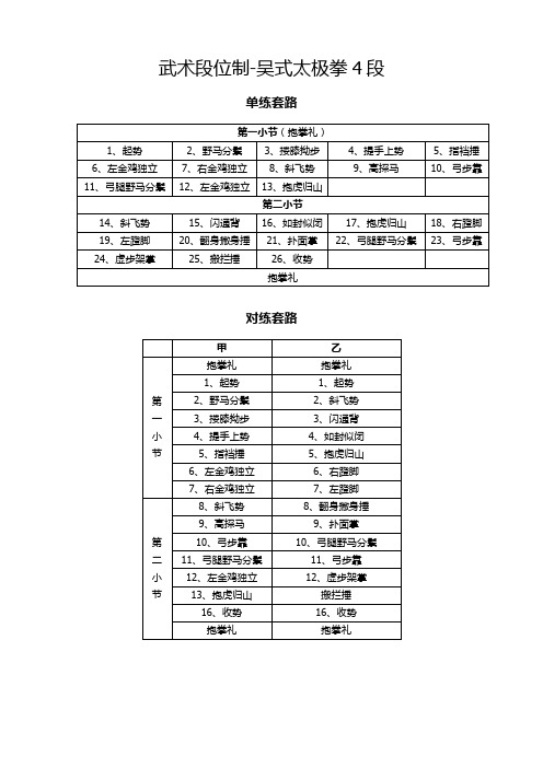 武术段位制-吴式太极拳4段