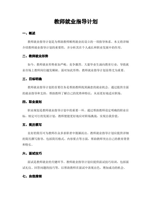 教师就业指导计划