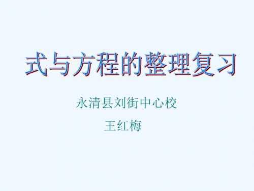 数学人教版六年级下册式与方程的整理和复习