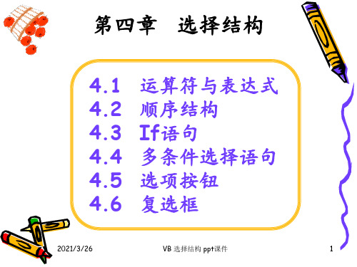 VB 选择结构 ppt课件