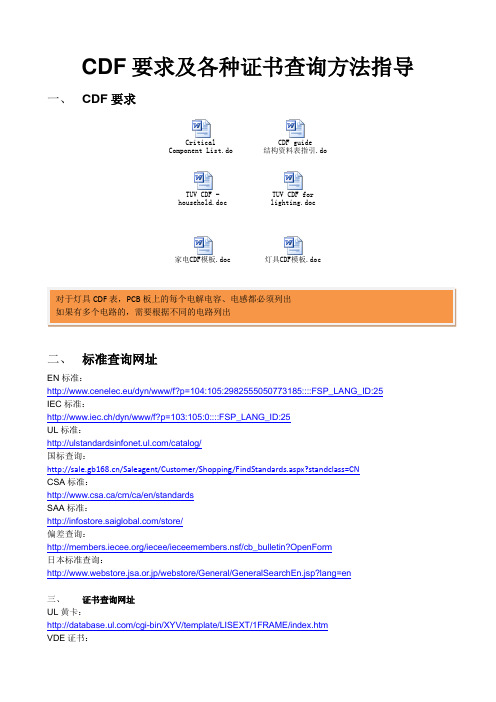 CDF要求及各种证书查询方法指导