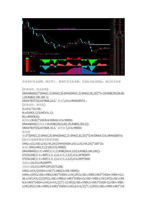 仿指南针资金通达信指标源码公式