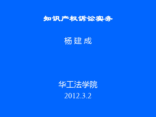 知识产权诉讼实务分解