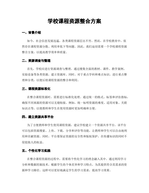 学校课程资源整合方案