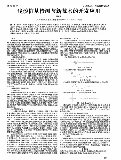 浅淡桩基检测与新技术的开发应用