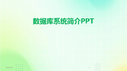 数据库系统简介PPT(2024)