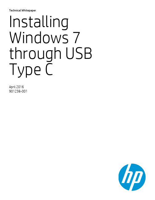 Windows 7 安装指南：通过 USB Type C 端口说明书