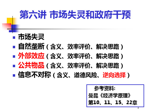 微观经济学第六讲-市场失灵理论-精简版PPT课件