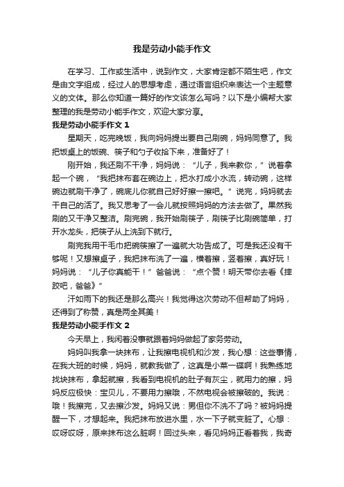 我是劳动小能手作文（13篇）