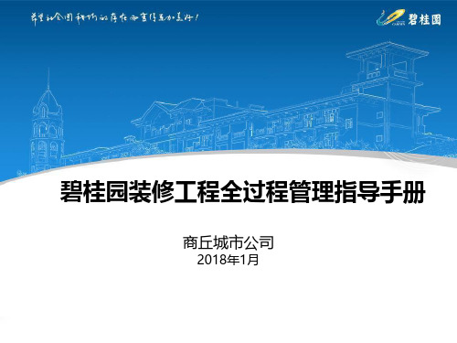 117.碧桂园地产资料之碧桂园装修工程全过程管理指导手册