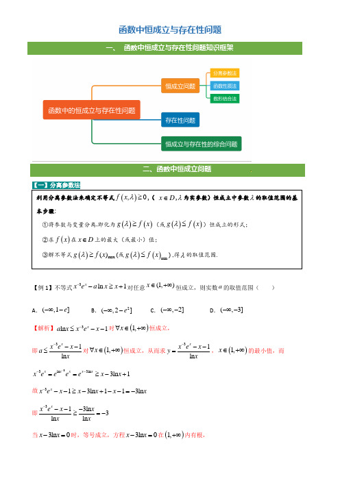 方法技巧专题16 函数中恒成立与存在性问题(解析版)