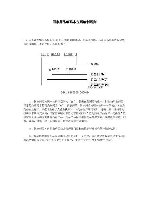 国家药品编码本位码编制规则