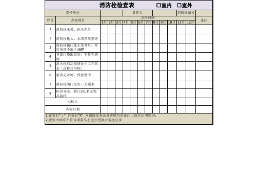 消防栓点检检查表