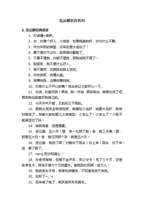 岳云鹏名言名句