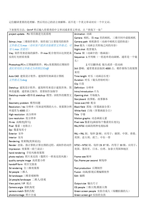 建筑设计常用英语词汇汇总