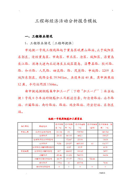 工程项目经济活动分析模板