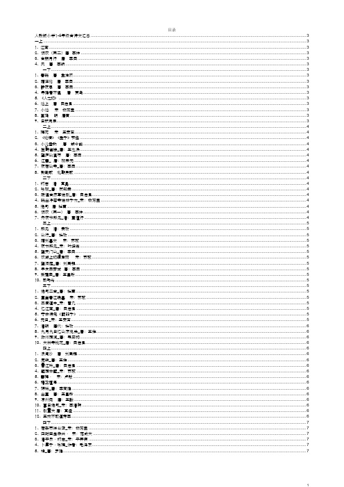 人教版小学语文1-6年级古诗文汇总