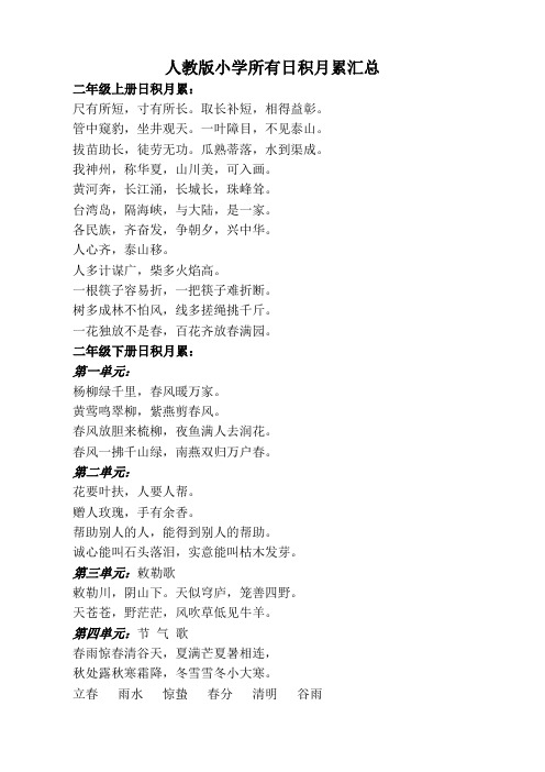 人教版语文2-6年级日积月累汇总