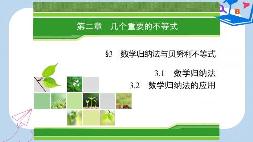 高中数学第二章几个重要的不等式2.3数学归纳法与贝努利不等式课件北师大版选修4_5