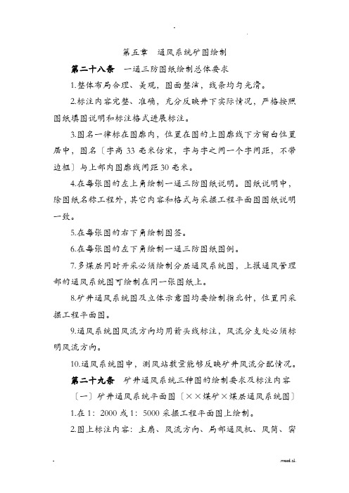 通风系统矿图绘制规范
