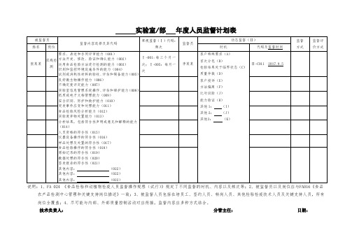 人员监督计划表