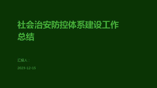 社会治安防控体系建设工作总结