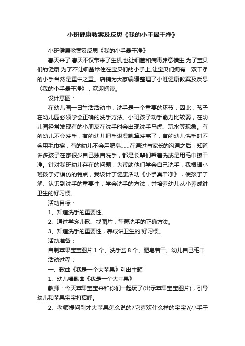 小班健康教案及反思《我的小手最干净》