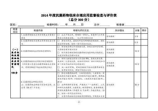 (完整版)抗菌药物临床合理应用检测与评价表