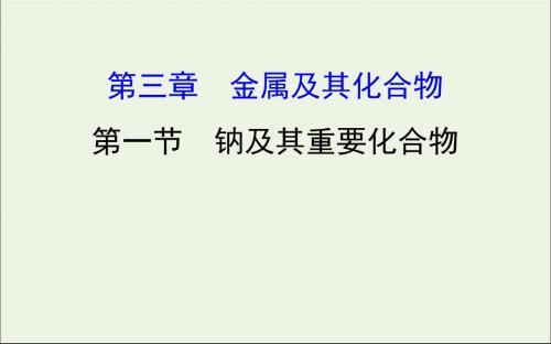 2020年高考化学一轮总复习钠及其重要化合物2课件新人教版