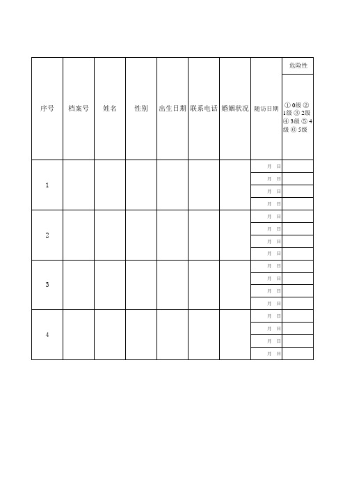 重性精神病随访记录