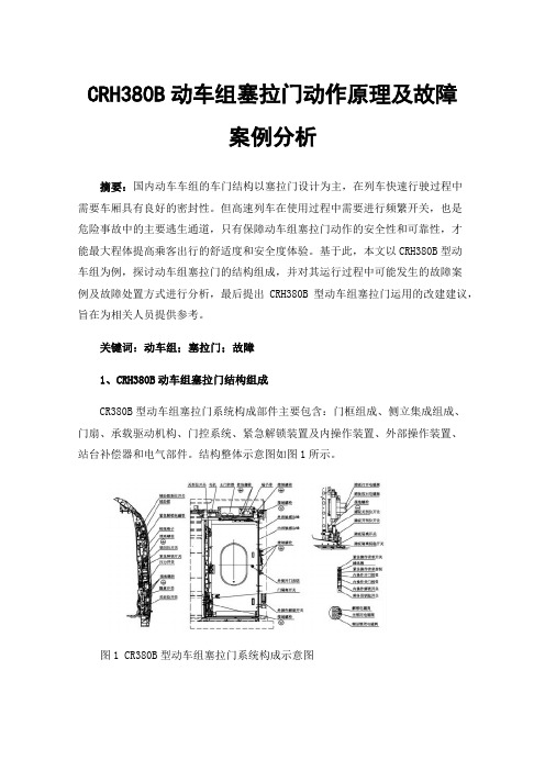 CRH380B动车组塞拉门动作原理及故障案例分析