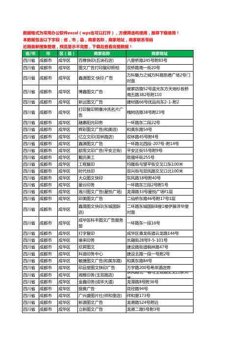 2020新版四川省成都市成华区复印工商企业公司商家名录名单黄页联系电话号码地址大全236家