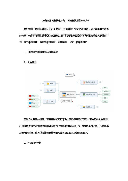 如何利用流程图做计划画流程图用什么软件