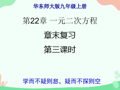 华东师大版数学九年级上册22章一元二次方程复习课件(第三课时共24张)